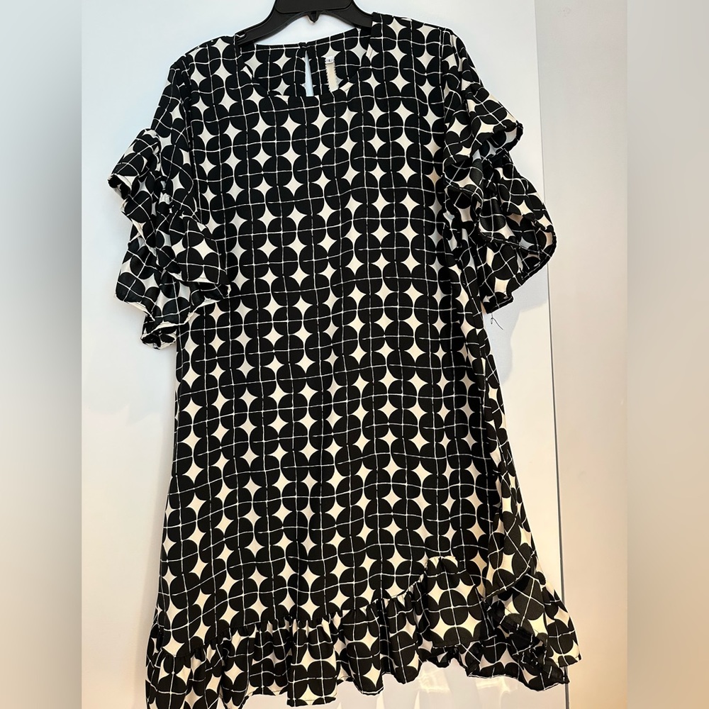 Uncle Frank black and white ruffle dress